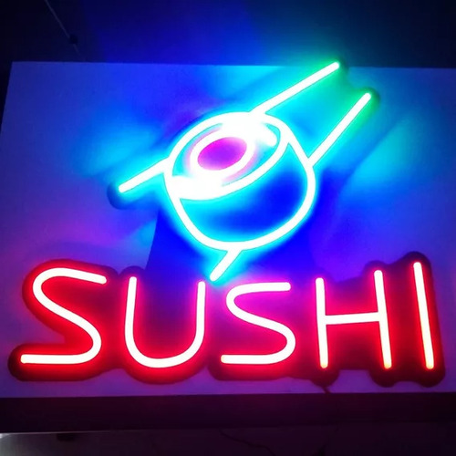 Letrero Led Neon En Acrilico De 3 Mm 40*35cm Sushi