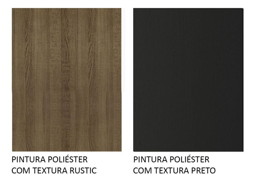 Armário De Cozinha Compacta 165cm Emilly Madesa Rp 02 Cor Rustic/Preto