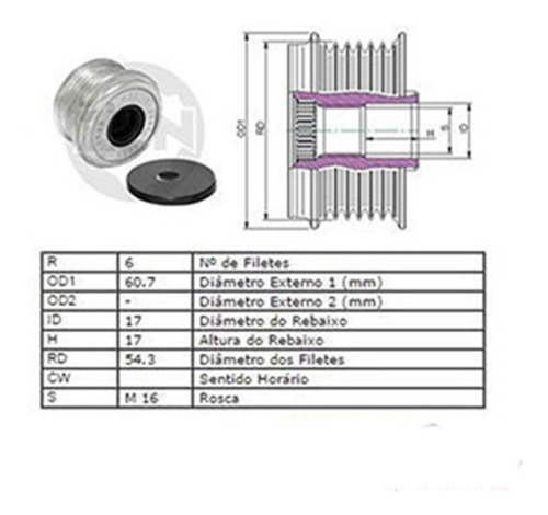 Polia Alternador Roda Livre Focus 2.0 