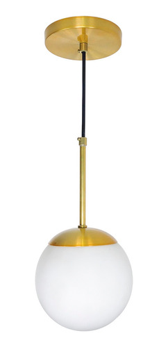 Pendente Sfera Bola Globo De Vidro Fosco 15cm - Dourado