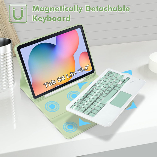 Bn Funda C/teclado Y Mouse P/galaxy Tabs6 Lite 10.4 Verde