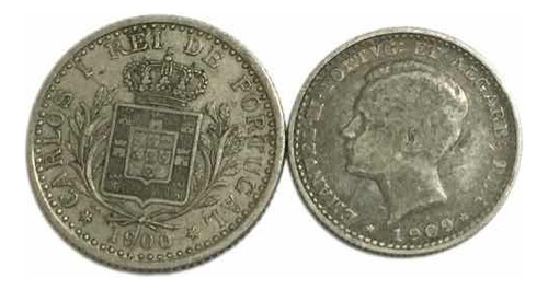 Portugal- Prata- 100 Reis 1900 E 1909 - Frete Grátis