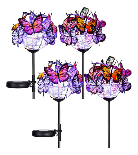 Nohle Luces Solares De 4 Piezas, Luces De Mariposa Para