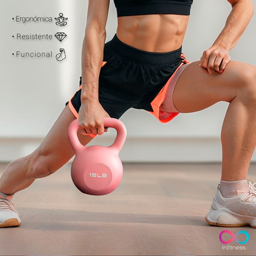 Pesa Rusa Profesional Ejercicio InFitness Gym 6 Kg 13.2 Lbs Color Rosa