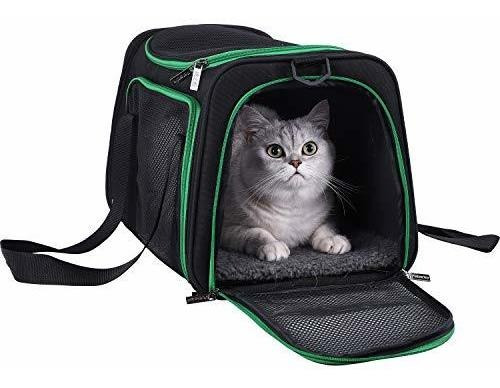 Caja De Viaje Para Gato Petisfam - Transportador Suave,negro