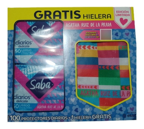 100 Protectores Diarios Saba + 1 Hielera Agatha Ruiz