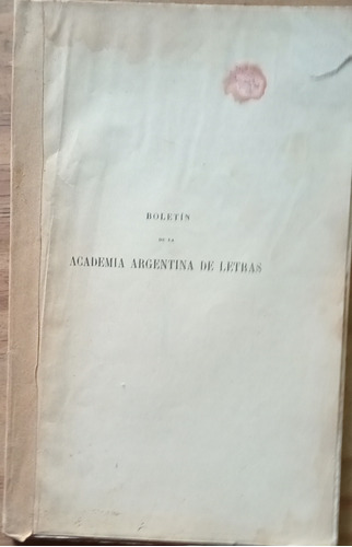 Boletín De La Academia Argentina De Letras Tomo Xviii (1949)