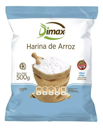 Dimax Harina De Arroz Sin Tacc 500g X 30 Unidades