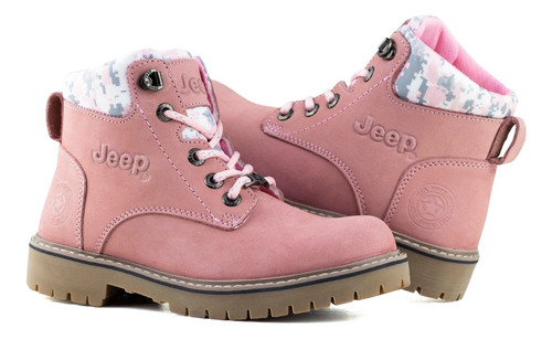 Bota Rosa Urbanas Para Dama Jeep Footwear 10754 Nobuck Rosa