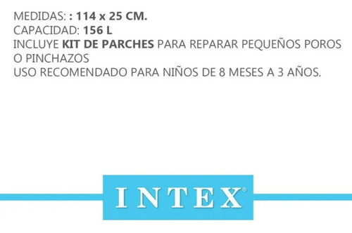 Pileta inflable redonda Intex Crystal Blue 59416 de 114cm x 25cm 156L azul