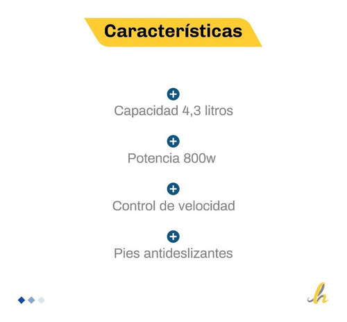 Imagen 2 de 10 de Batidora Planetaria Westinghouse Wh-bl0800 Lh Confort