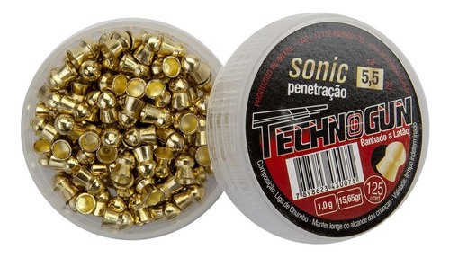 Chumbinho Sonic Gold 5.5mm 125 Unid - Technogun