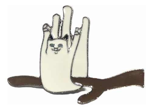 Pin Metálico Colección Souvenir Gato Colgado En Rama Árbol