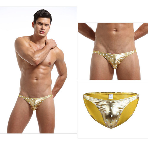 Calzoncillos De Cuero Estampados De Cintura Baja Para Hombre