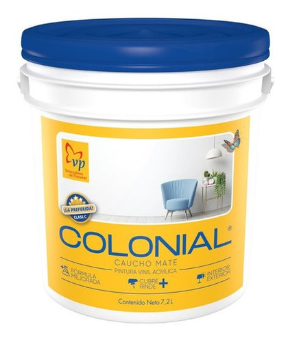 Pintura Caucho Mate Colonial Blanco Intenso 2 Galones Vp