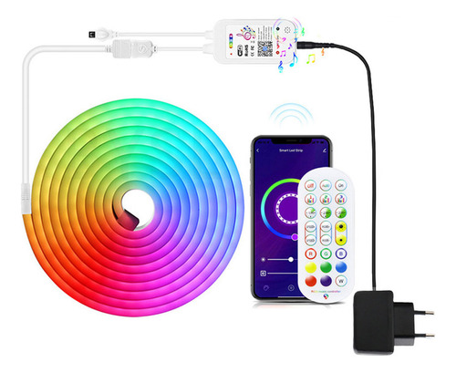 Fita led neon BYSK 3535 6m wifi rgb à prova d'água flexível e ajustável controle remoto controlador de app decoração