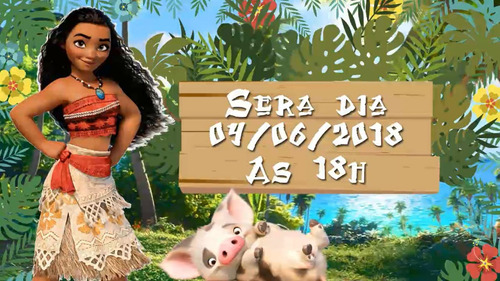 Imagem 4 de 5 de Convite Animado Moana