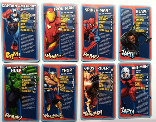 Cartas Colección Súper Héroes Juego Marvel Mesa Dc Peli Cine