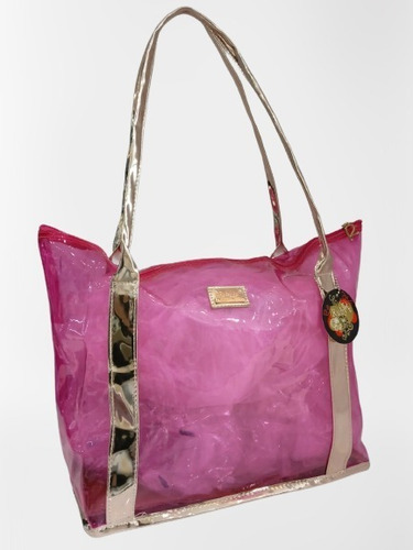 Bolsa Necessaire Transparente Com Alça Ruby's Cor Rosa