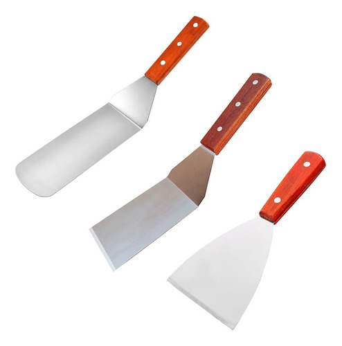 3 Pcs Espátula Churrasquera Gruesa Profesional Asado Cocina