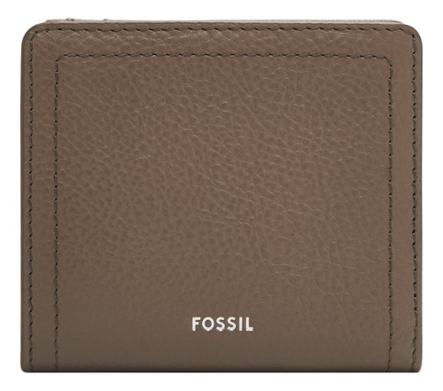 Cartera Plegable Mujer Logan De Piel Gris Fossil