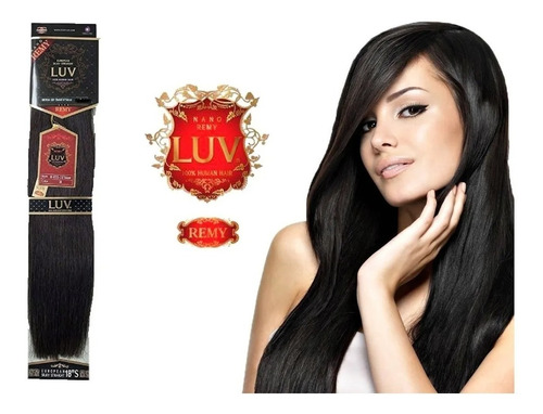 Extension De Cabello Eve Luv Remy 22 PLG 100% Natural -negro Color #1 - NEGRO INTENSO