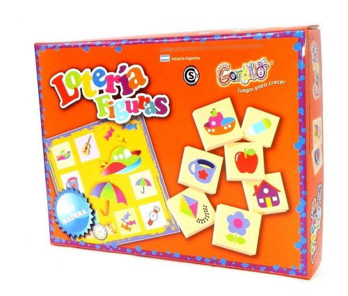 Imagen 5 de 5 de Loteria Infantil De Madera Gordillo Figuras Planeta Juguete