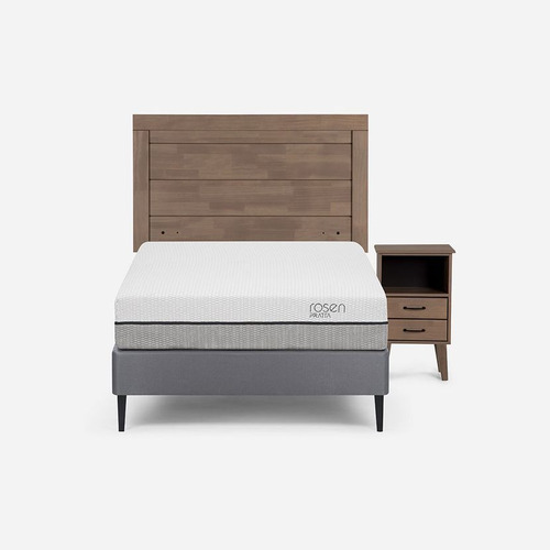 Cama Europea Pratta 1,5 Plazas Pata Acero + Muebles Sicilia