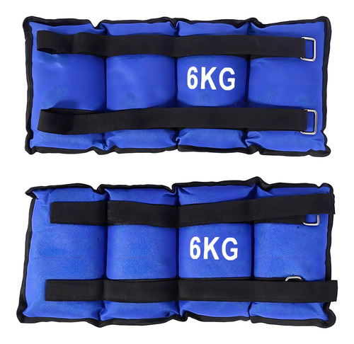 Pesas Para Tobillos Tobilleras Con Peso Pesas Ejercicio 6kg Color Negro-azul