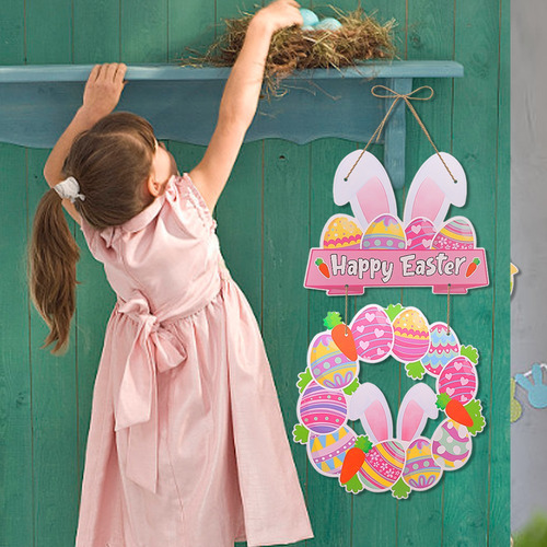 Decoración De Pascua Con Diseño De Conejo Para Colgar En La