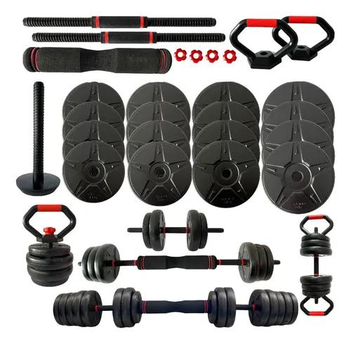 Kit Halteres Musculação Kettlebell 6 Em 1 Peso 30kg Odin Fit