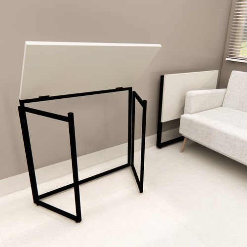 Mesa Escrivaninha Estudo Dobrável Compacta Cs 80cmx45cm Off White