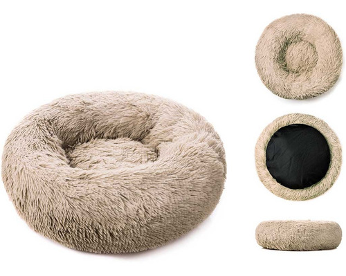 Cama Puff Plushy Para Perro Y Gato Antiestres 70cm