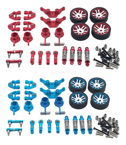 2x 1:28 Rc Coche Accesorios De Actualización De Metal Para