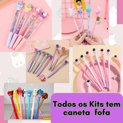 Papelaria Criativa Fofa Divertida Kawaii Liccil Caixa 20 Itens Material Escolar Menina
