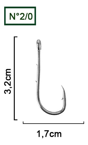 Anzol Albatroz 4330 C/ Farpa Nº 2/0 - Cartela C/ 14 Peças