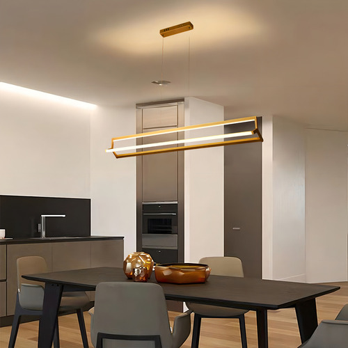 Pendente Lustre Sindora Dcd015085 100cm Metal Silicone 37w Cor Dourado