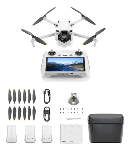 Drone DJI Mini 3 RC Fly More Combo Câmera 4K GPS 3 Baterias