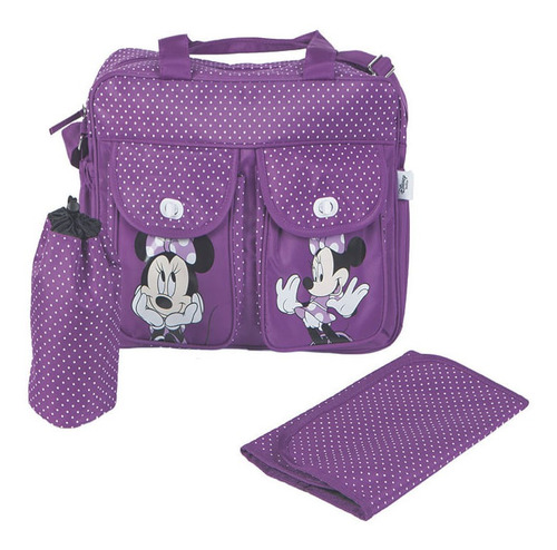 Bolso Maternal Cambiador Porta Mamadera Disney Vio Minnie Cu