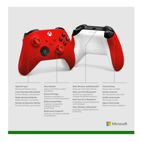 Imagen 6 de 6 de Control joystick inalámbrico Microsoft Xbox Wireless Controller Series X|S pulse red