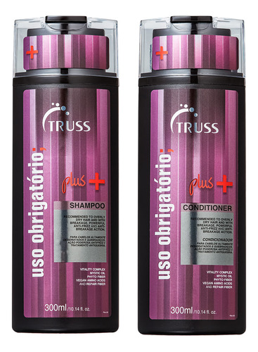  Shampoo Truss plus antiquebra ressecamento shampoo profissional intensa de truss plus en kit de 300mL de 300g
