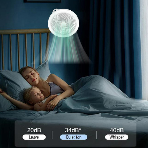 Ventilador De Techo Con Luces Cerradas, Luz Baja, Recargable