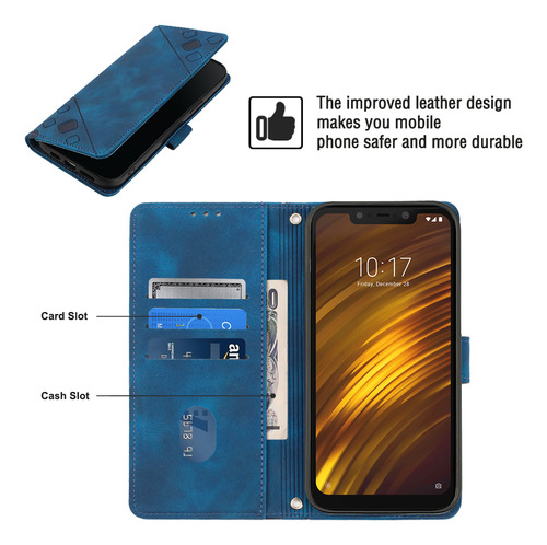 Funda Tipo Cartera Con Tapa En Relieve Para Xiaomi Poco Phon