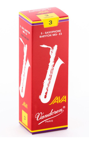 Caja Con 5 Cañas Vandoren, #3 Para Saxofón Barítono