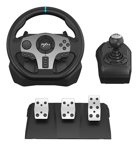 Volante De Carreras Pxn V9 Usb 28cm Con Pedales Y Palanca