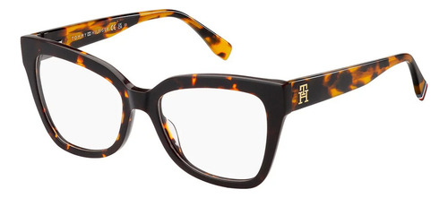Armação Tommy Hilfiger Feminino Quadrada Th2053 Cor Marrom