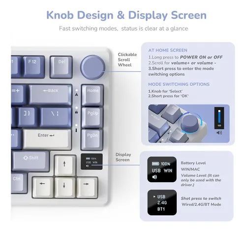 Teclado Mecanico Rk Royal Kludge M75 Teclado Para Juegos Con