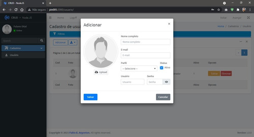 Imagem 8 de 9 de 000 Crud Código Fonte Web: Nodejs, Mysql, Javascript