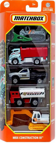 Paquete Set 5 Vehículos Matchbox Varios Modelos Mbx Mattel
