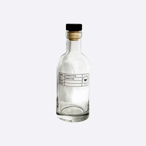 Botella Liverpool 375 Ml Con Corcho 12 Pzas Negro